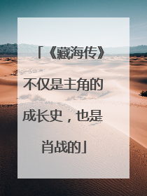《藏海传》不仅是主角的成长史，也是肖战的