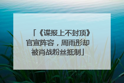 《谍报上不封顶》官宣阵容，周雨彤却被肖战粉丝抵制