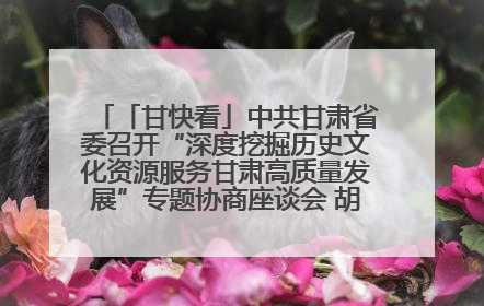 「甘快看」中共甘肃省委召开“深度挖掘历史文化资源服务甘肃高质量发展”专题协商座谈会 胡昌升主持并讲话