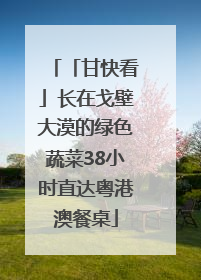 「甘快看」长在戈壁大漠的绿色蔬菜38小时直达粤港澳餐桌