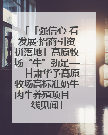 「强信心 看发展·招商引资拼落地」高原牧场“牛”劲足——甘肃华予高原牧场高标准奶牛肉牛养殖项目一线见闻