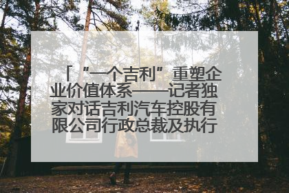 “一个吉利”重塑企业价值体系——记者独家对话吉利汽车控股有限公司行政总裁及执行董事桂生悦