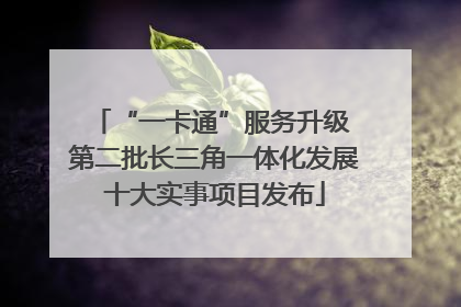 “一卡通”服务升级 第二批长三角一体化发展十大实事项目发布