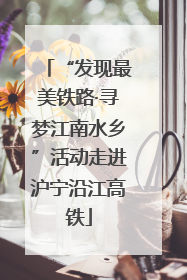 “发现最美铁路·寻梦江南水乡”活动走进沪宁沿江高铁