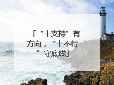 “十支持”有方向，“十不得”守底线