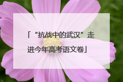 “抗战中的武汉”走进今年高考语文卷