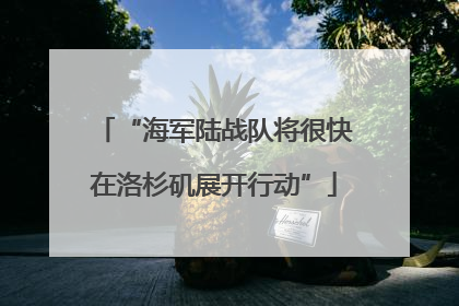 “海军陆战队将很快在洛杉矶展开行动”