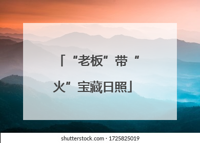 “老板”带“火”宝藏日照