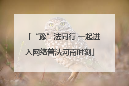 “豫”法同行 一起进入网络普法河南时刻