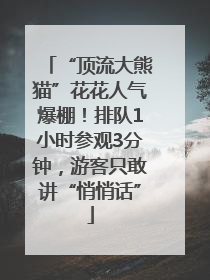 “顶流大熊猫”花花人气爆棚！排队1小时参观3分钟，游客只敢讲“悄悄话”
