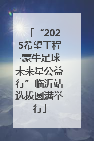 “2025希望工程·蒙牛足球未来星公益行”临沂站选拔圆满举行