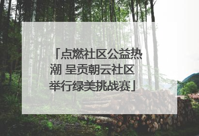 点燃社区公益热潮 呈贡朝云社区举行绿美挑战赛
