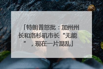特朗普怒批：加州州长和洛杉矶市长“无能”，现在一片混乱
