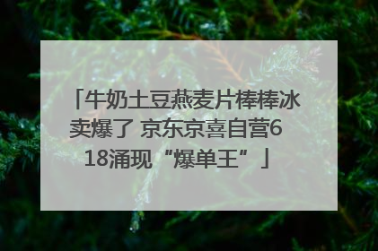 牛奶土豆燕麦片棒棒冰卖爆了 京东京喜自营618涌现“爆单王”