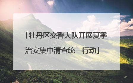 牡丹区交警大队开展夏季治安集中清查统一行动