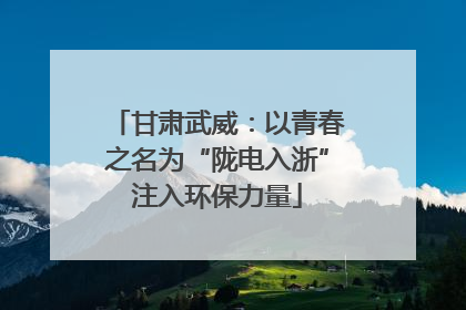 甘肃武威：以青春之名为“陇电入浙”注入环保力量