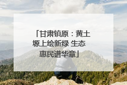甘肃镇原：黄土塬上绘新绿 生态惠民谱华章