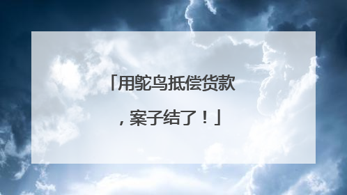 用鸵鸟抵偿货款，案子结了！