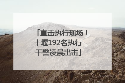 直击执行现场！十堰192名执行干警凌晨出击