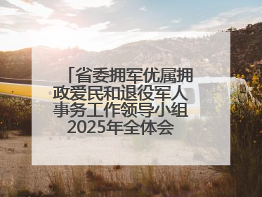 省委拥军优属拥政爱民和退役军人事务工作领导小组2025年全体会议召开