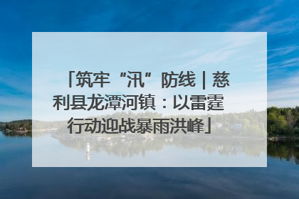 筑牢“汛”防线｜慈利县龙潭河镇：以雷霆行动迎战暴雨洪峰