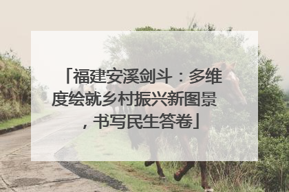 福建安溪剑斗：多维度绘就乡村振兴新图景，书写民生答卷