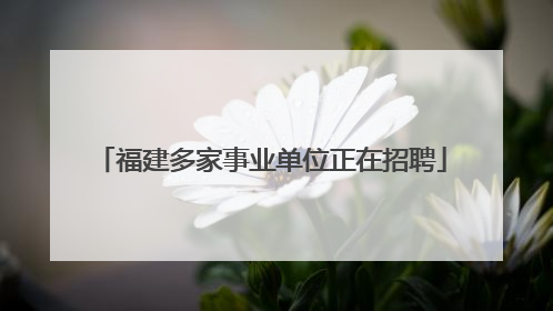 福建多家事业单位正在招聘