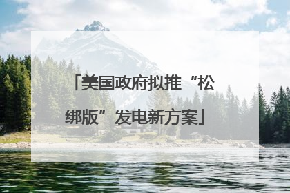 美国政府拟推“松绑版”发电新方案