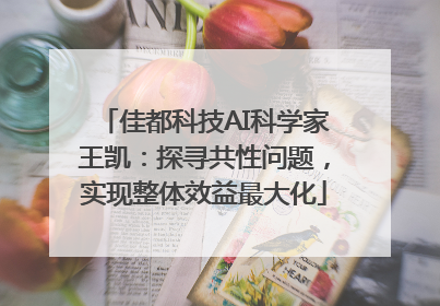 佳都科技AI科学家王凯：探寻共性问题，实现整体效益最大化