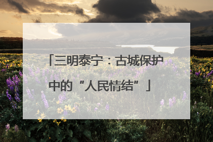 三明泰宁：古城保护中的“人民情结”