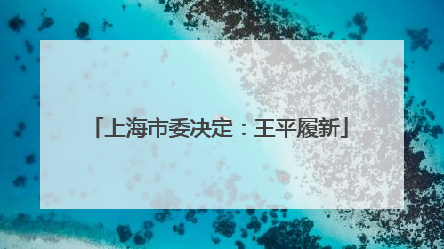 上海市委决定：王平履新