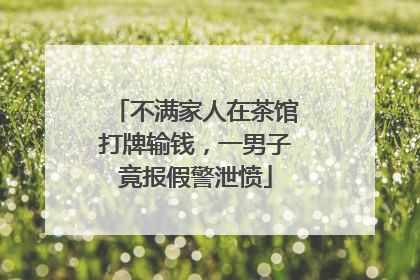不满家人在茶馆打牌输钱，一男子竟报假警泄愤