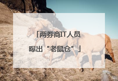 两券商IT人员曝出“老鼠仓”