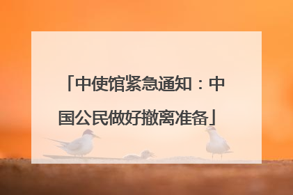 中使馆紧急通知：中国公民做好撤离准备