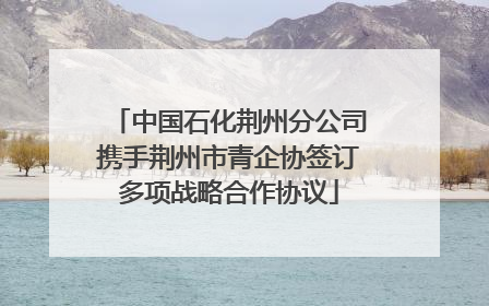 中国石化荆州分公司携手荆州市青企协签订多项战略合作协议