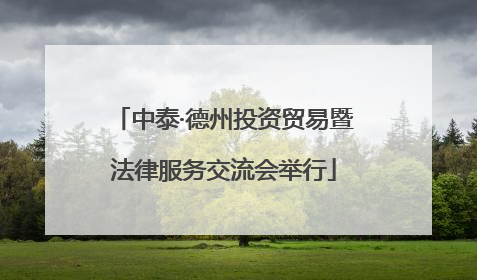 中泰·德州投资贸易暨法律服务交流会举行