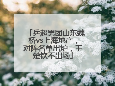 乒超男团山东魏桥vs上海地产，对阵名单出炉，王楚钦不出场