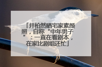 井柏然晒宅家素颜照，自称“中年男子”：一直在看剧本，在家比剧组还忙