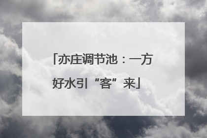 亦庄调节池：一方好水引“客”来
