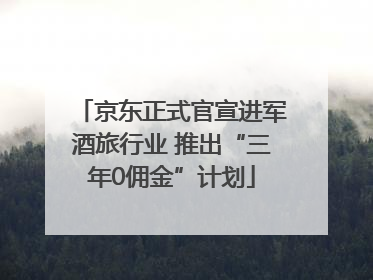 京东正式官宣进军酒旅行业 推出“三年0佣金”计划