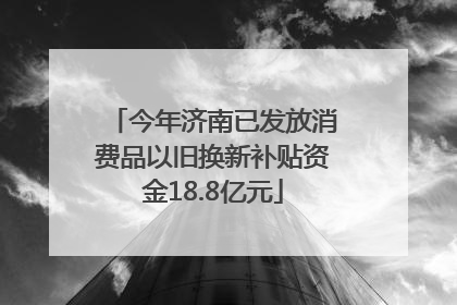 今年济南已发放消费品以旧换新补贴资金18.8亿元