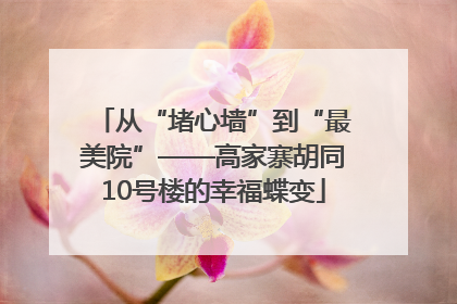 从“堵心墙”到“最美院”——高家寨胡同10号楼的幸福蝶变
