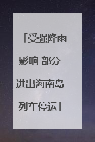 受强降雨影响 部分进出海南岛列车停运