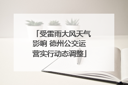 受雷雨大风天气影响 德州公交运营实行动态调整