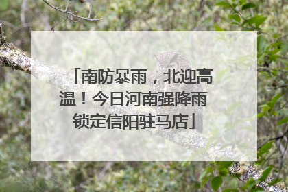 南防暴雨，北迎高温！今日河南强降雨锁定信阳驻马店