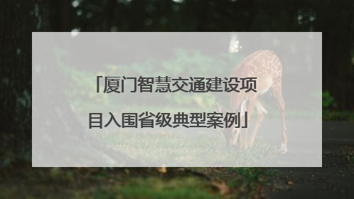 厦门智慧交通建设项目入围省级典型案例