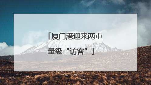 厦门港迎来两重量级“访客”