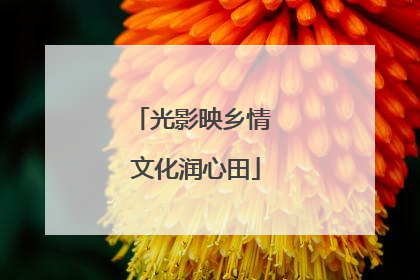 光影映乡情 文化润心田