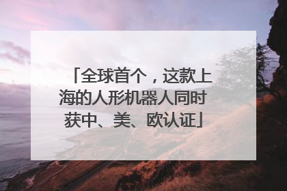 全球首个，这款上海的人形机器人同时获中、美、欧认证