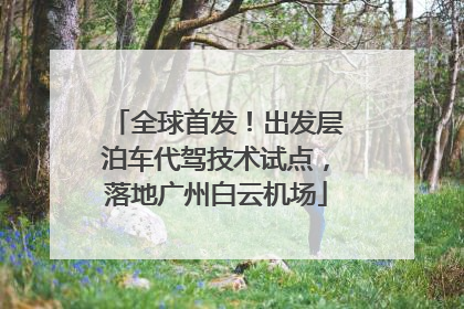 全球首发！出发层泊车代驾技术试点，落地广州白云机场